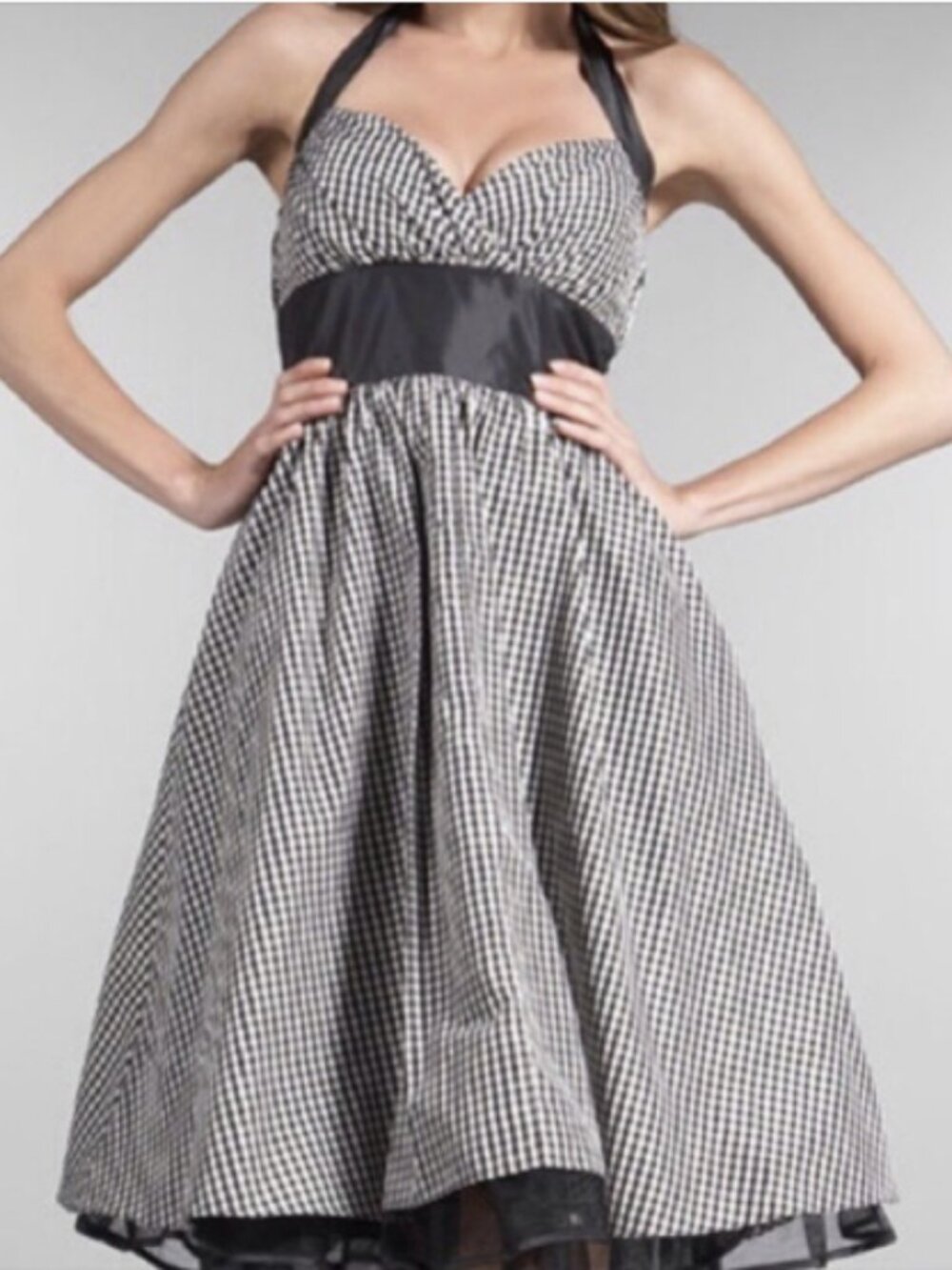 Vintage Betsey Johnson Gingham Halter cocktail dress sz 4